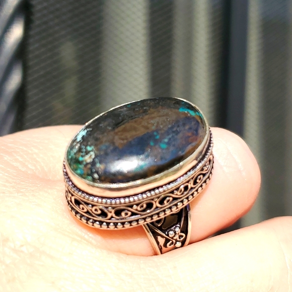New Azurite 925 Silver Ring. - Picture 5 of 16